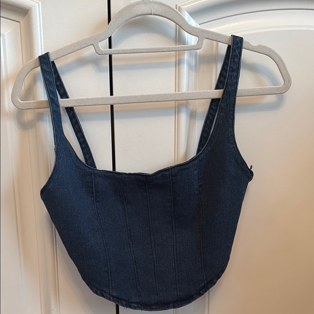 Signature8 Blue Fitted Crop Tank Top
